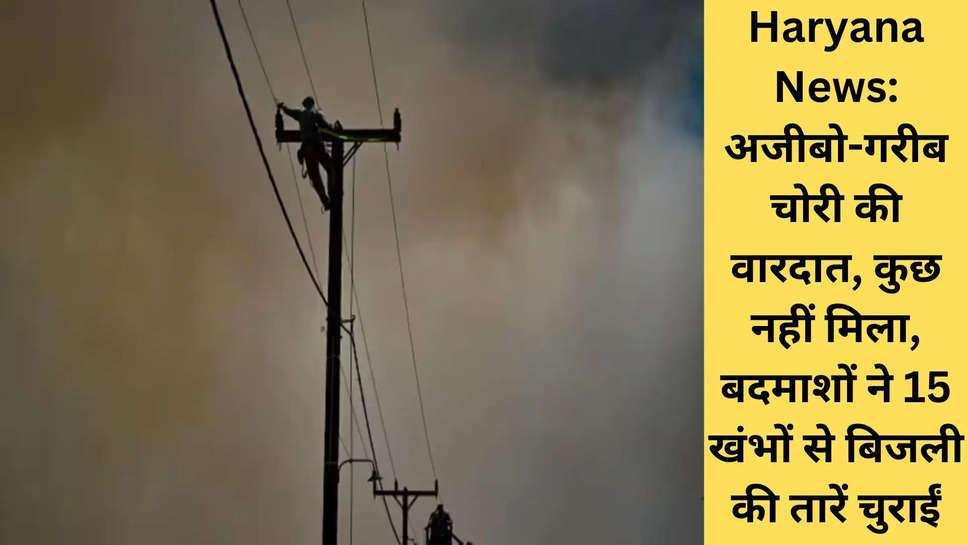Haryana News: अजीबो-गरीब चोरी की वारदात, कुछ नहीं मिला, बदमाशों ने 15 खंभों से बिजली की तारें चुराईं