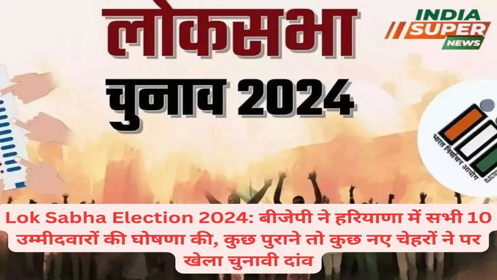 Lok Sabha Election 2024: बीजेपी ने हरियाणा में सभी 10 उम्मीदवारों की घोषणा की, कुछ पुराने तो कुछ नए चेहरों ने पर  खेला चुनावी दांव